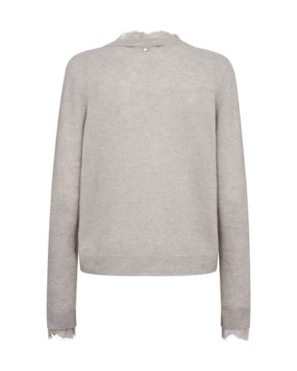 Helmi Lace Knit Cardigan - Mourning Dove