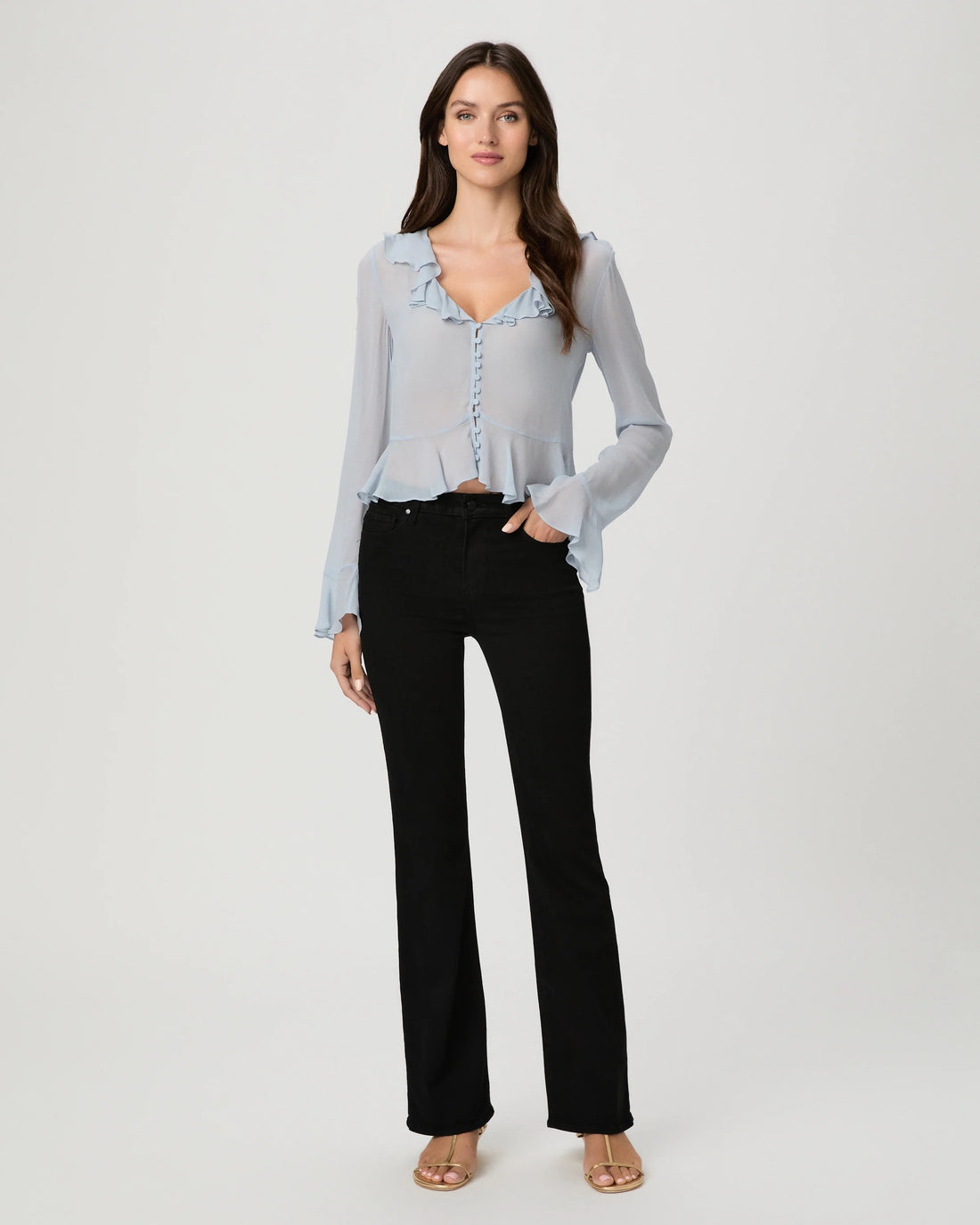 High Rise Laurel Canyon 32in Jeans - Black Shadow
