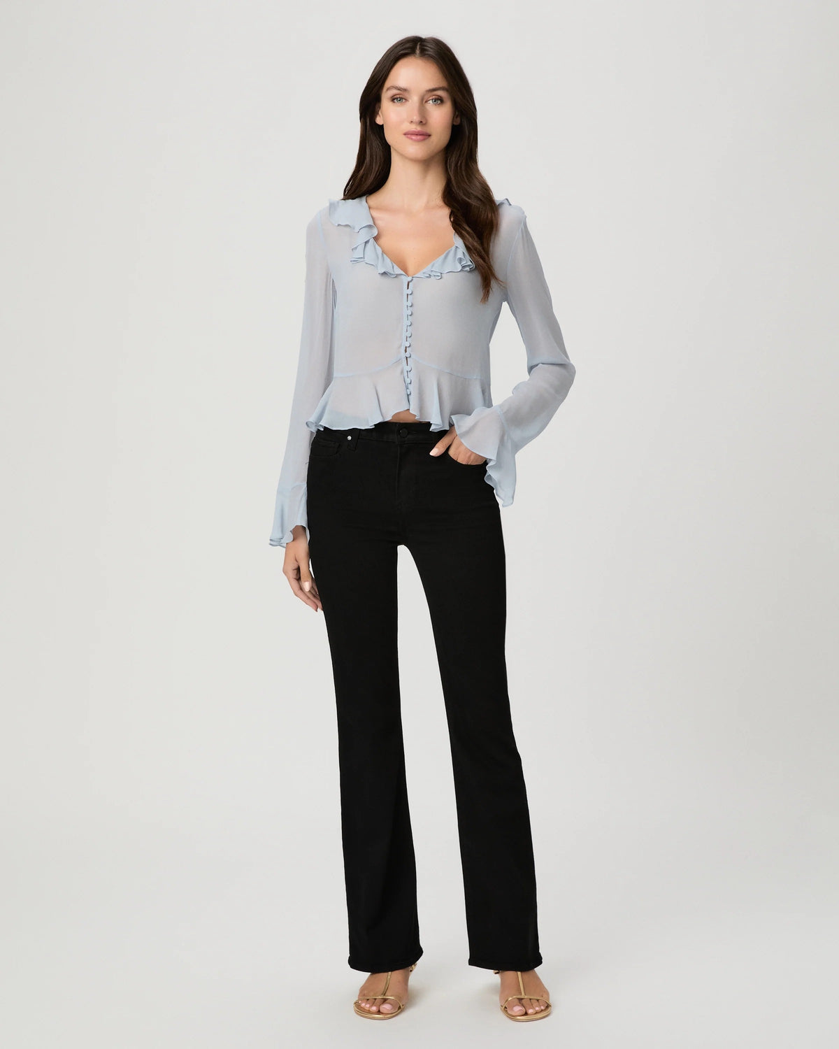 High Rise Laurel Canyon 32in Jeans - Black Shadow