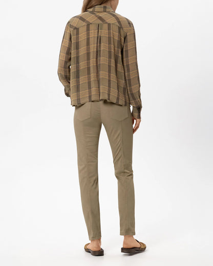 High Stretch Coloured Denim Trousers- Sable
