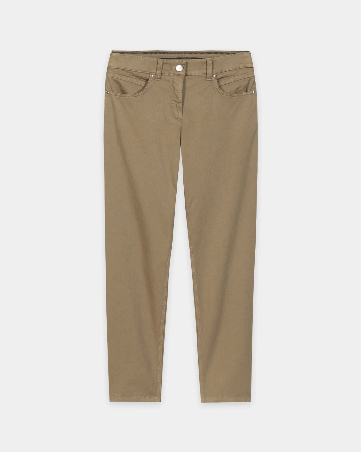 High Stretch Coloured Denim Trousers- Sable