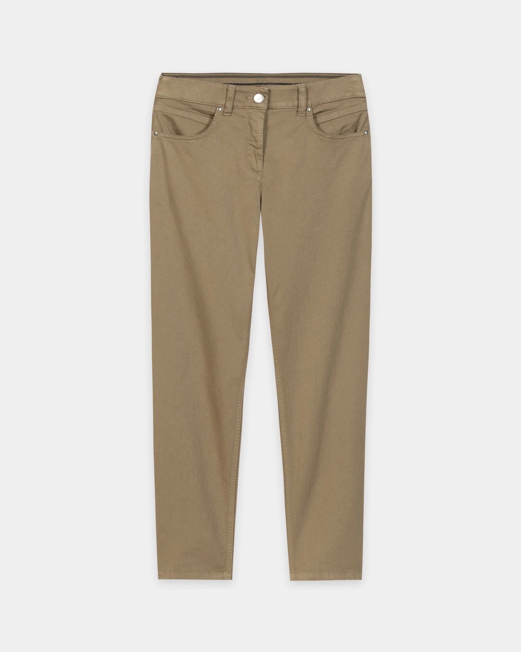 High Stretch Coloured Denim Trousers- Sable