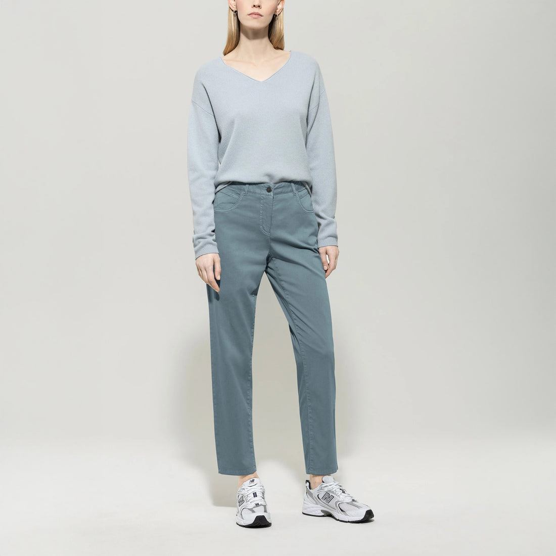 High Stretch Tapered Denim - Greyish Blue