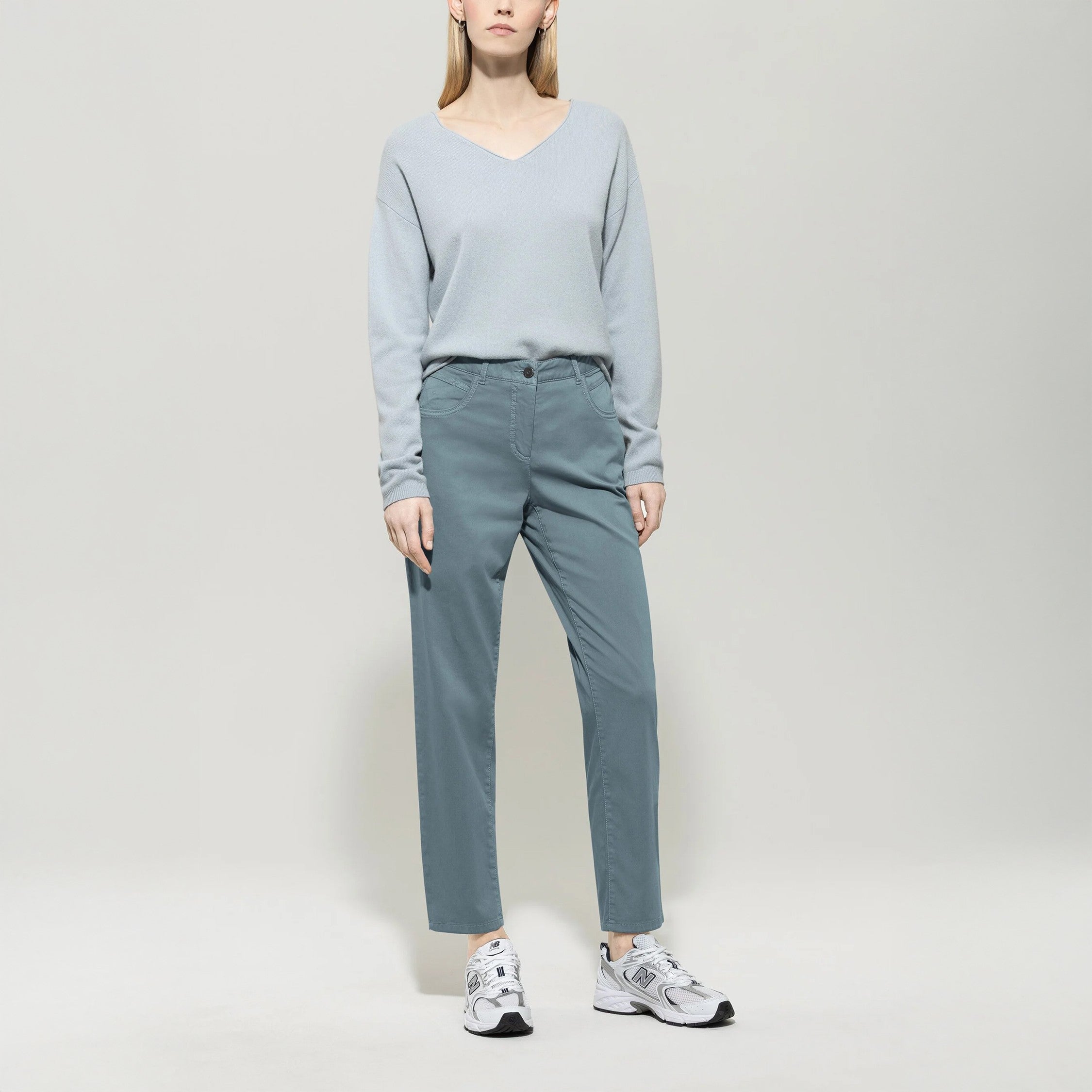 High Stretch Tapered Denim - Greyish Blue