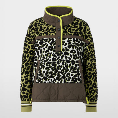Hybrid Animal Print Sports Jumper - Olive Drab