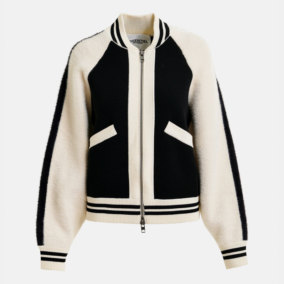 Idol Knitted Bicolour Jacket - Black