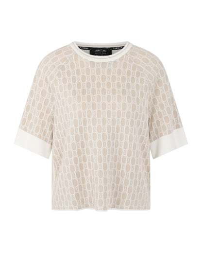 Intarsia Knitted Tee - Cream