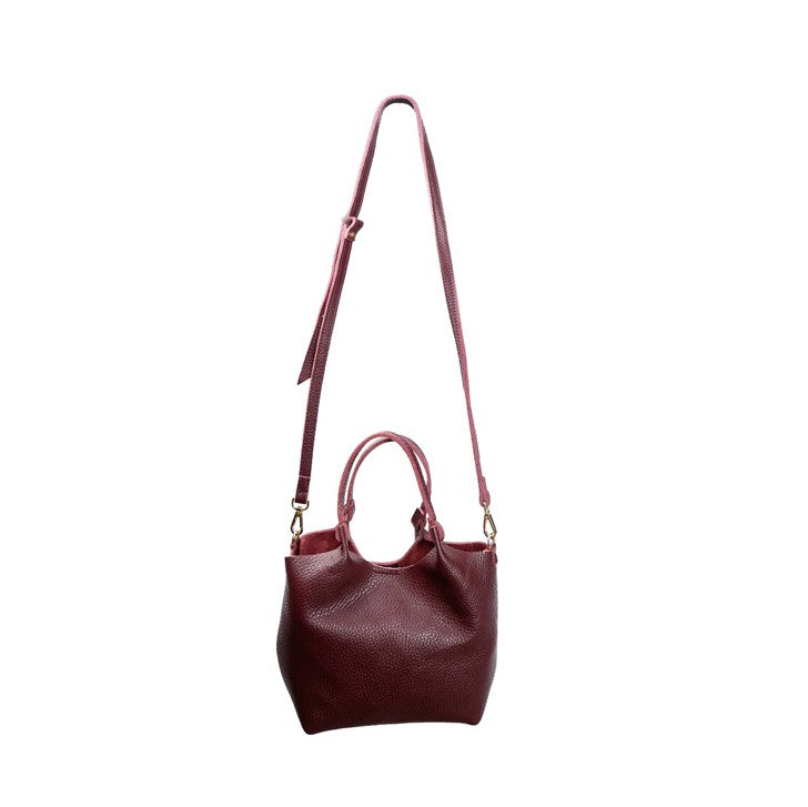 Isolde Mini Leather Bag - Wine