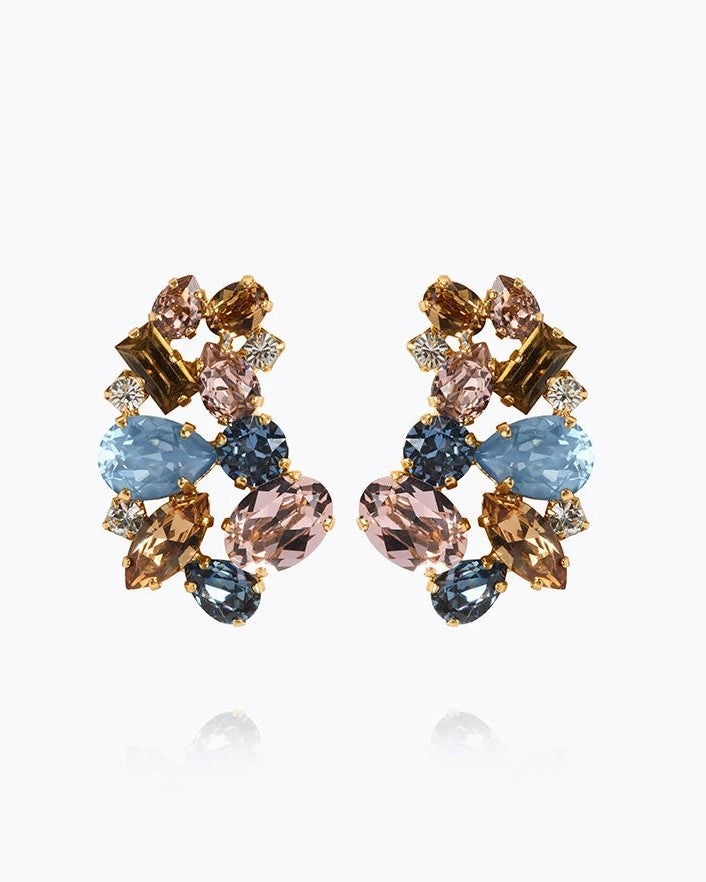 Isolina Earrings Gold - Smoked Blue Combo