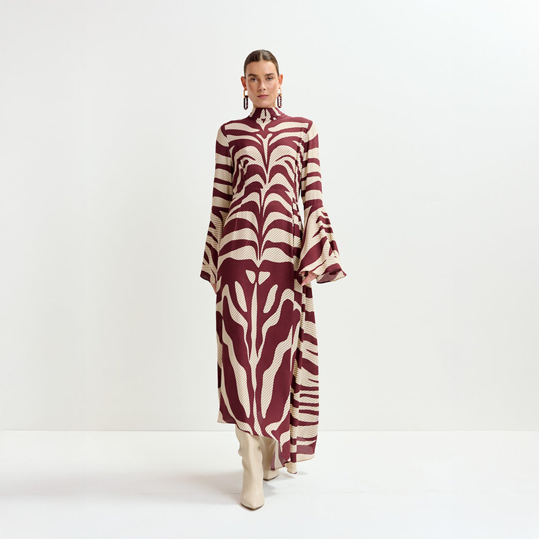 Istripe Asymmetric Dress - Off White