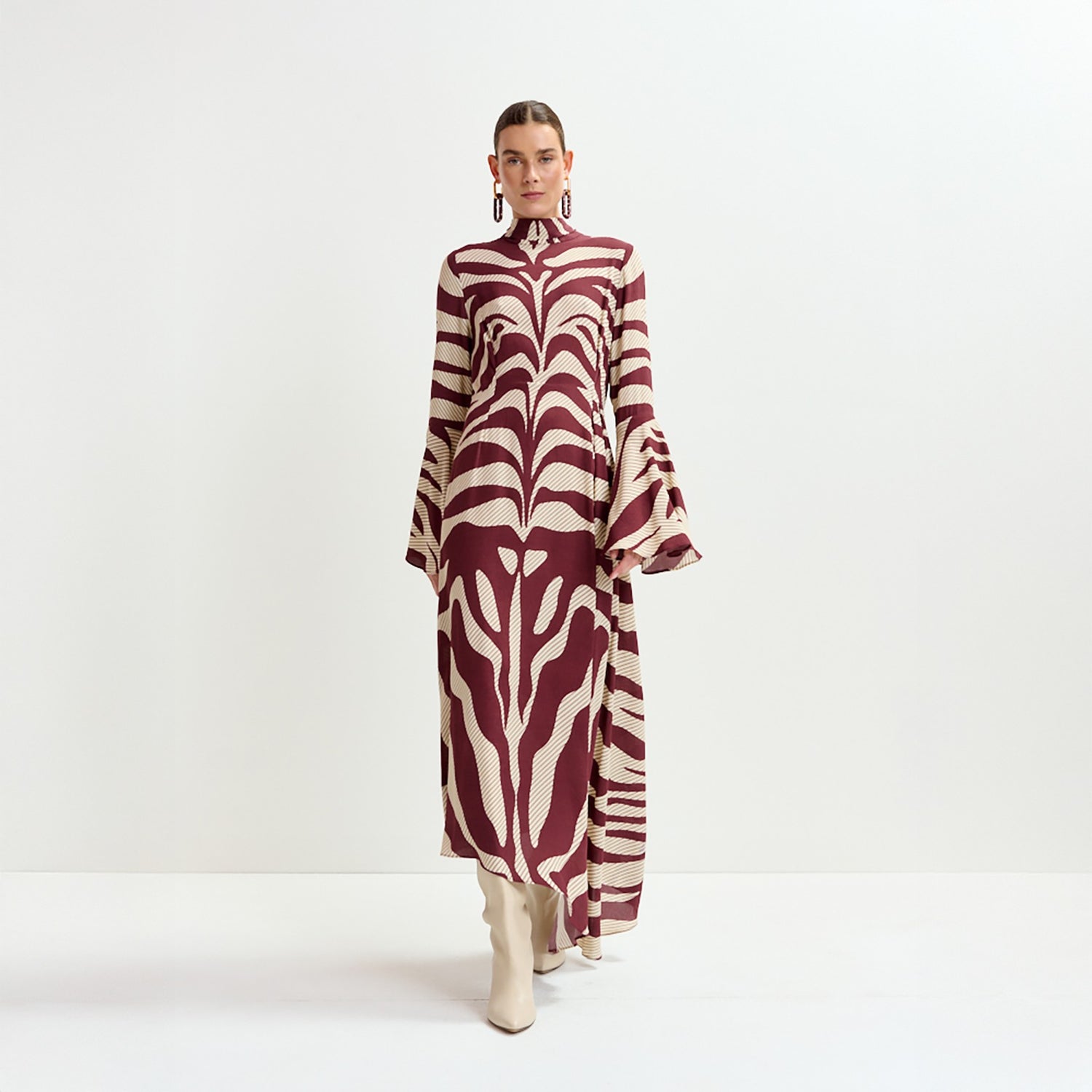 Istripe Asymmetric Dress - Off White