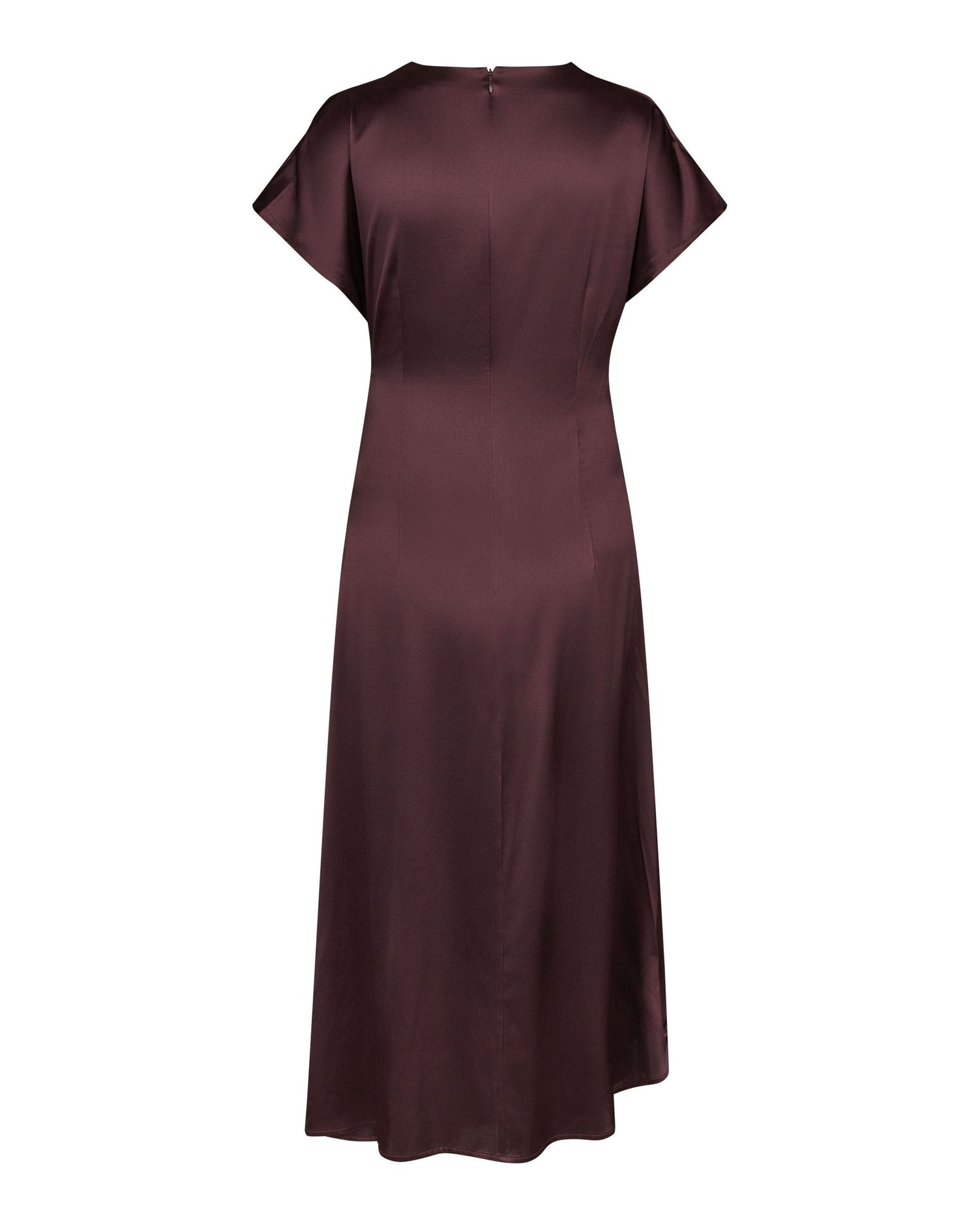 Jacinta Dress With Pleat Detail - Berry Wine