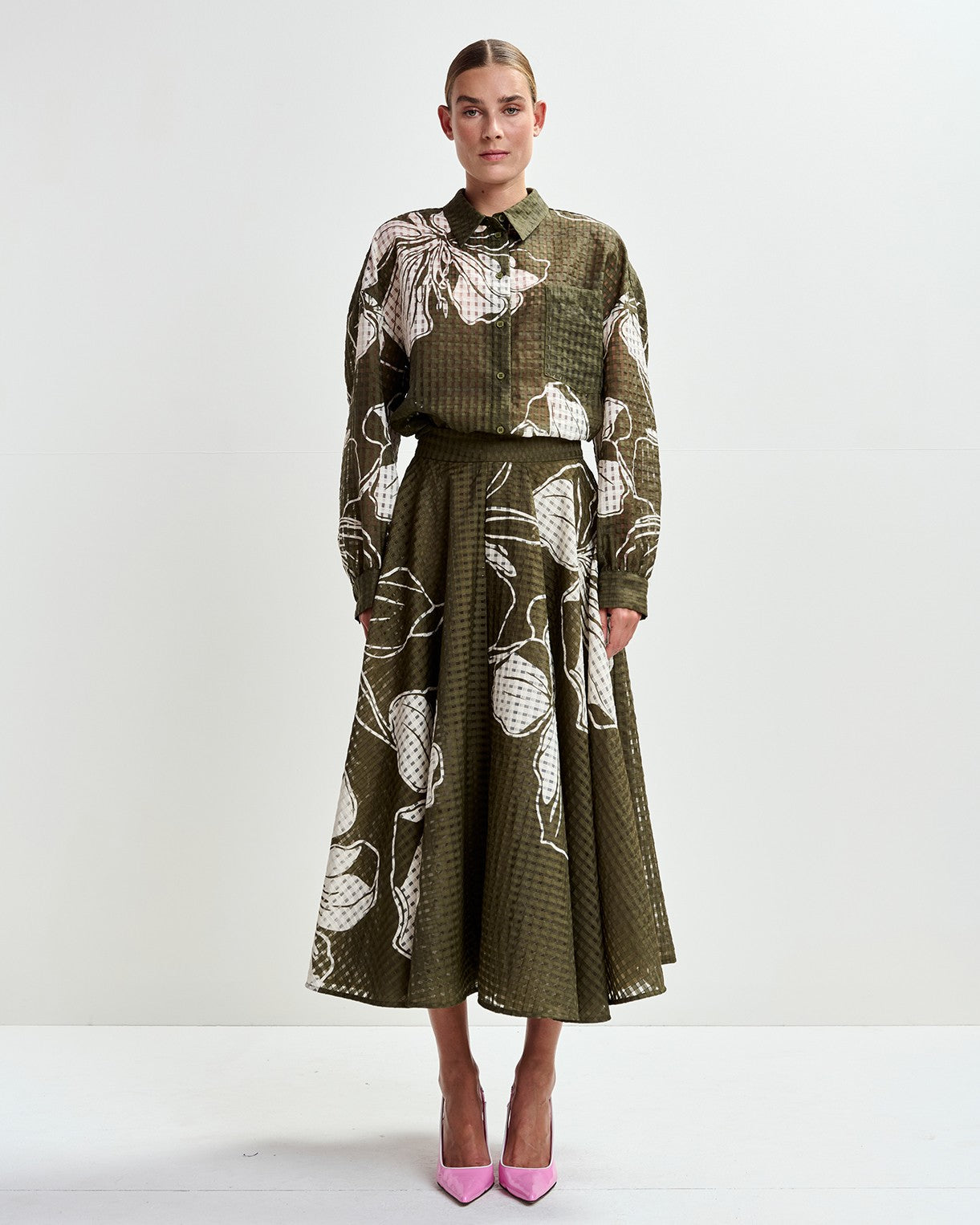 Jango Maxi Skirt - Olive Martini