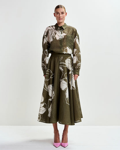 Jango Maxi Skirt - Olive Martini