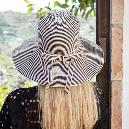 Jannie Ribbon Hat - Black Stripe