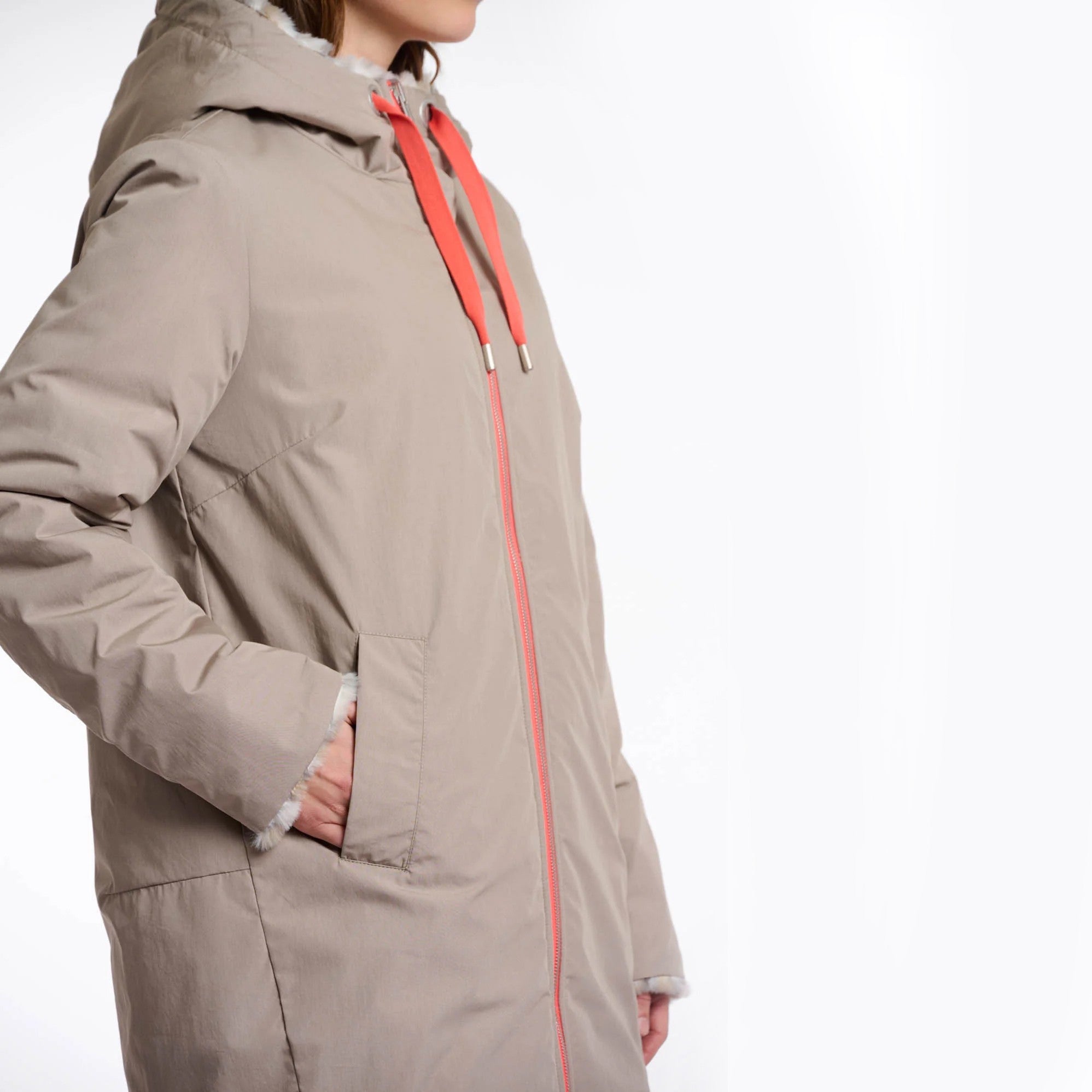 Javin Parka Coat - Light Pebble