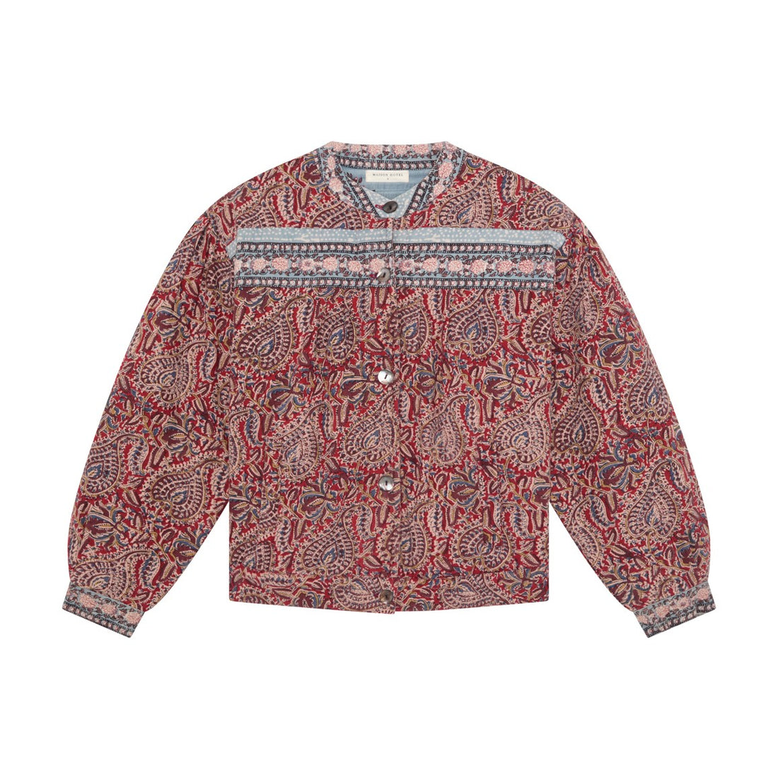 Olivia Embroidered Jacket - Red Blue