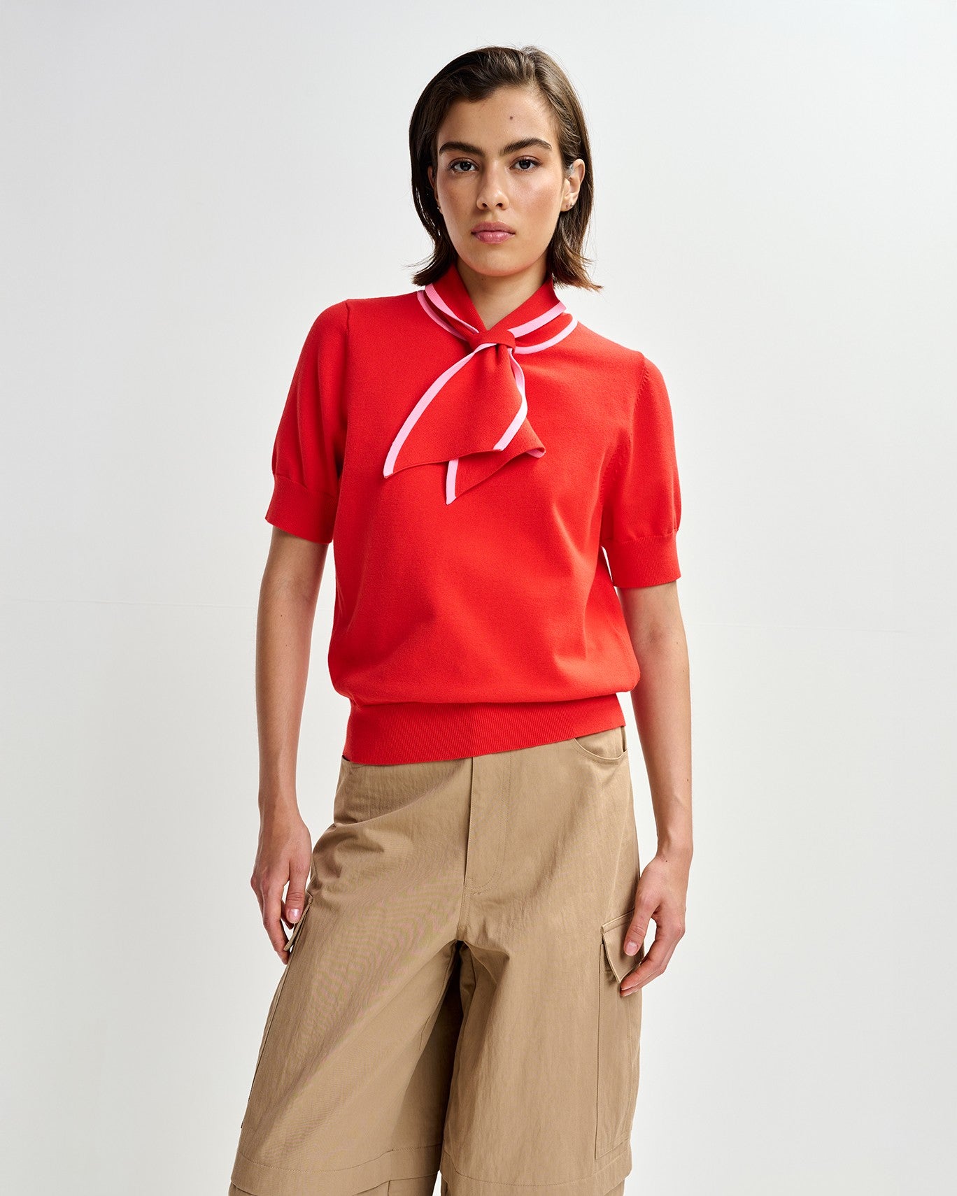 Jonda Contrast Colour Polo - Orange Brulee