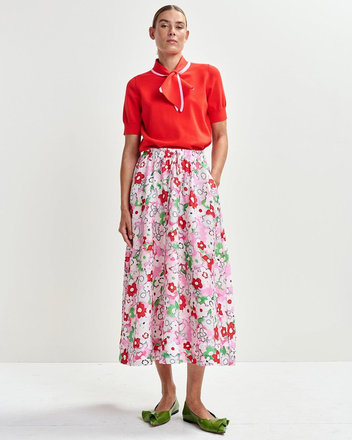 Julianne A Line Midi-Skirt - Cotton Andy