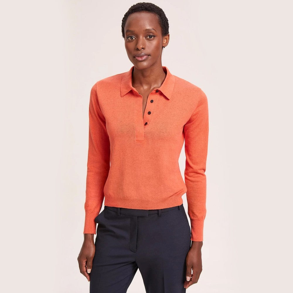 Josie Fine Knit Collar Jumper - Orange