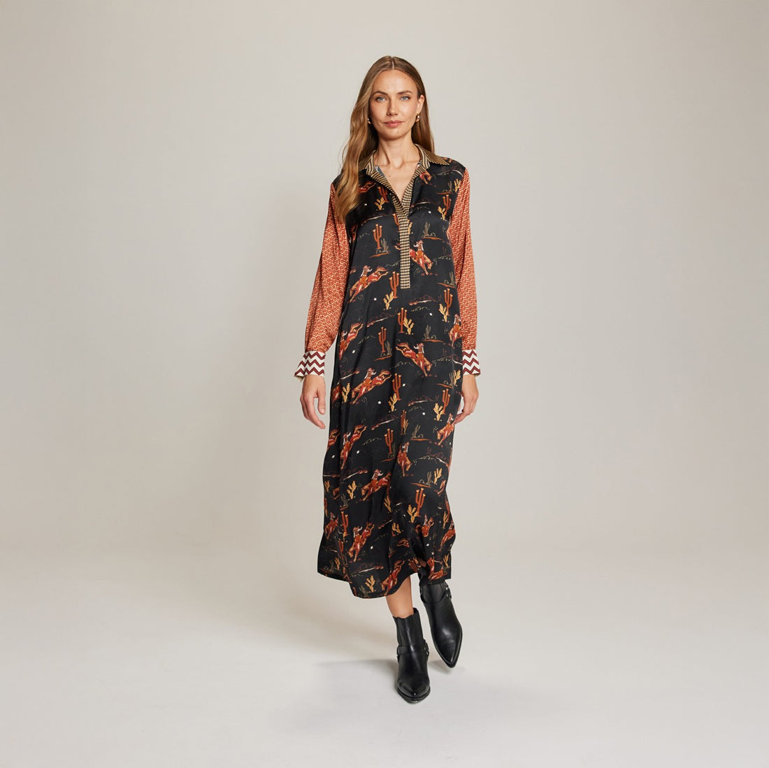 Kennedy Placket Maxi Dress - Rodeo
