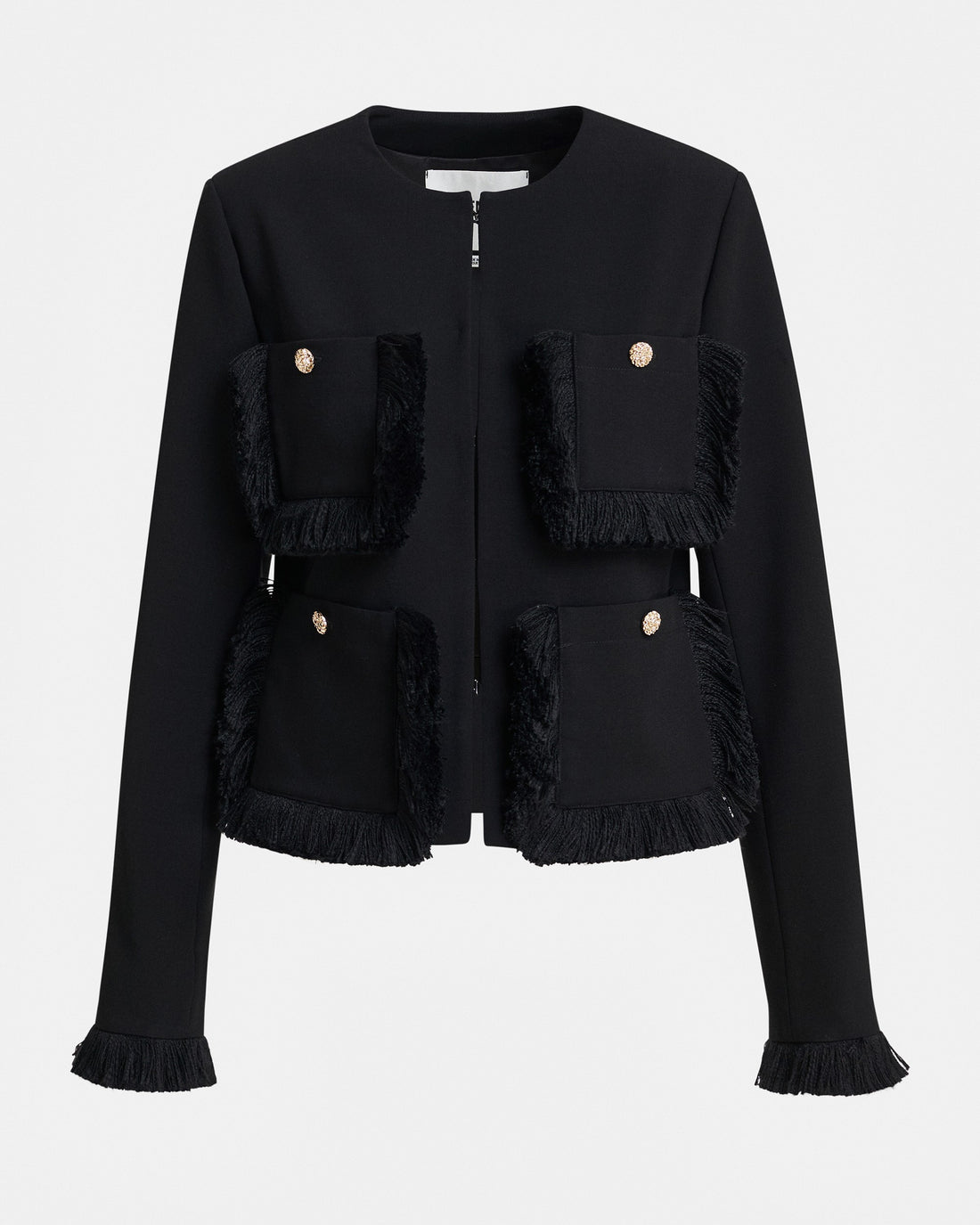 Kinetic Fringed Jacket - Black