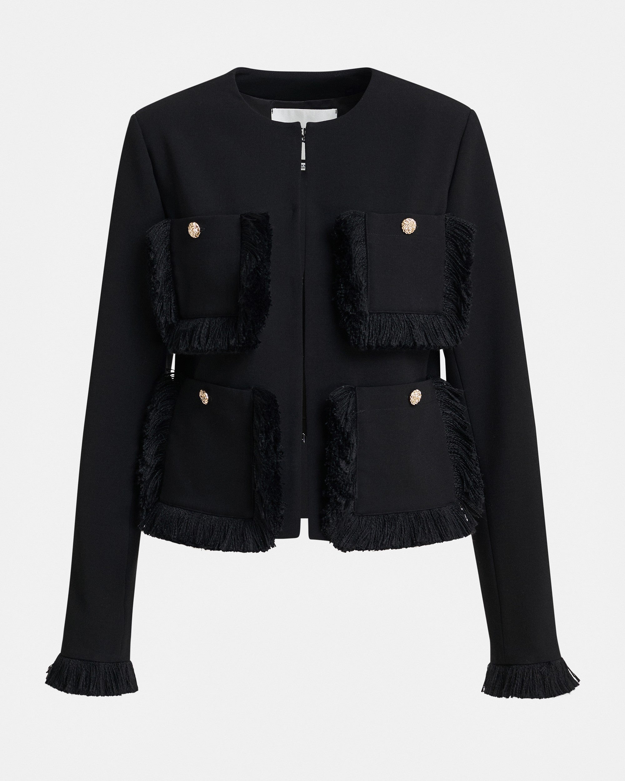 Kinetic Fringed Jacket - Black