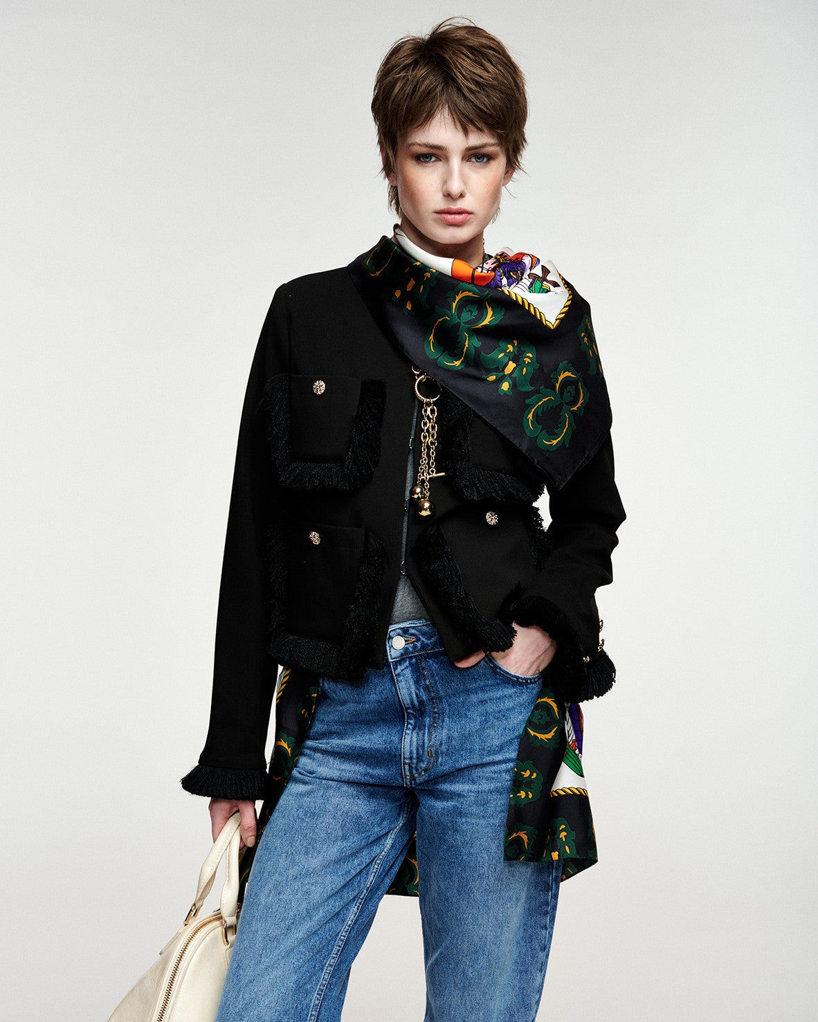 Kinetic Fringed Jacket - Black