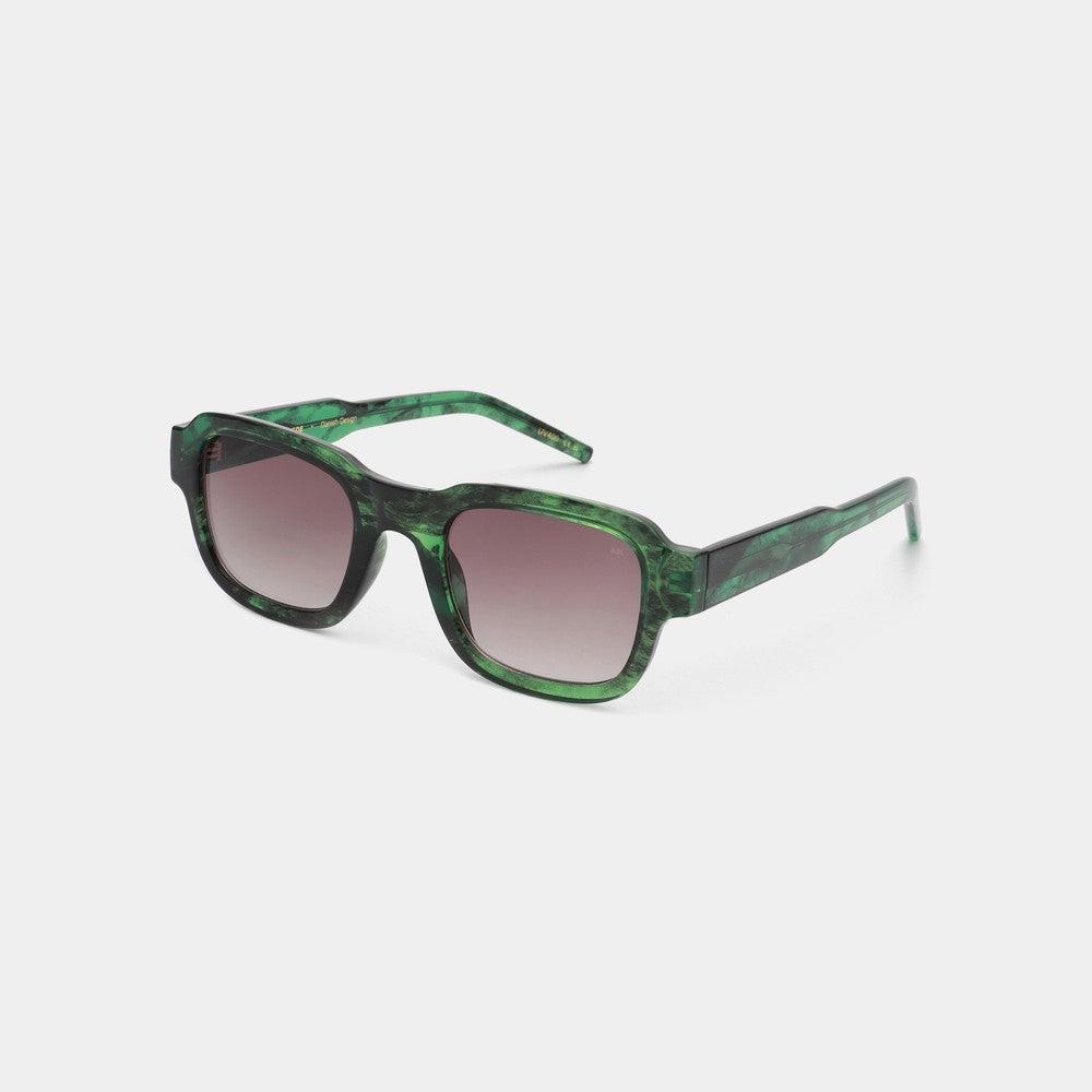 Halo Sunglasses - Green Marble Transparent