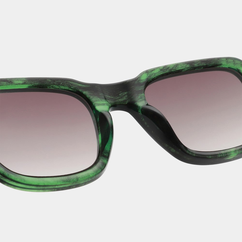 Halo Sunglasses - Green Marble Transparent