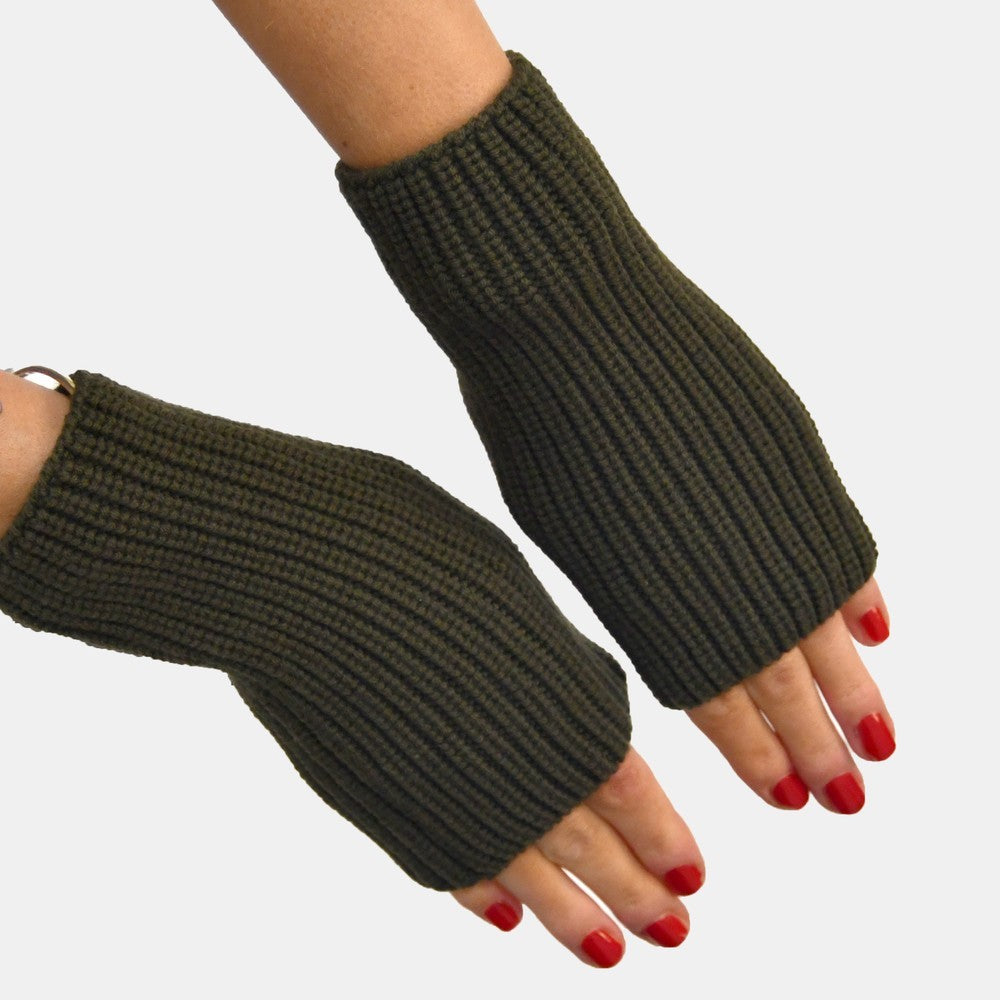 The Wren Knitted Cuffs - Pair - Khaki