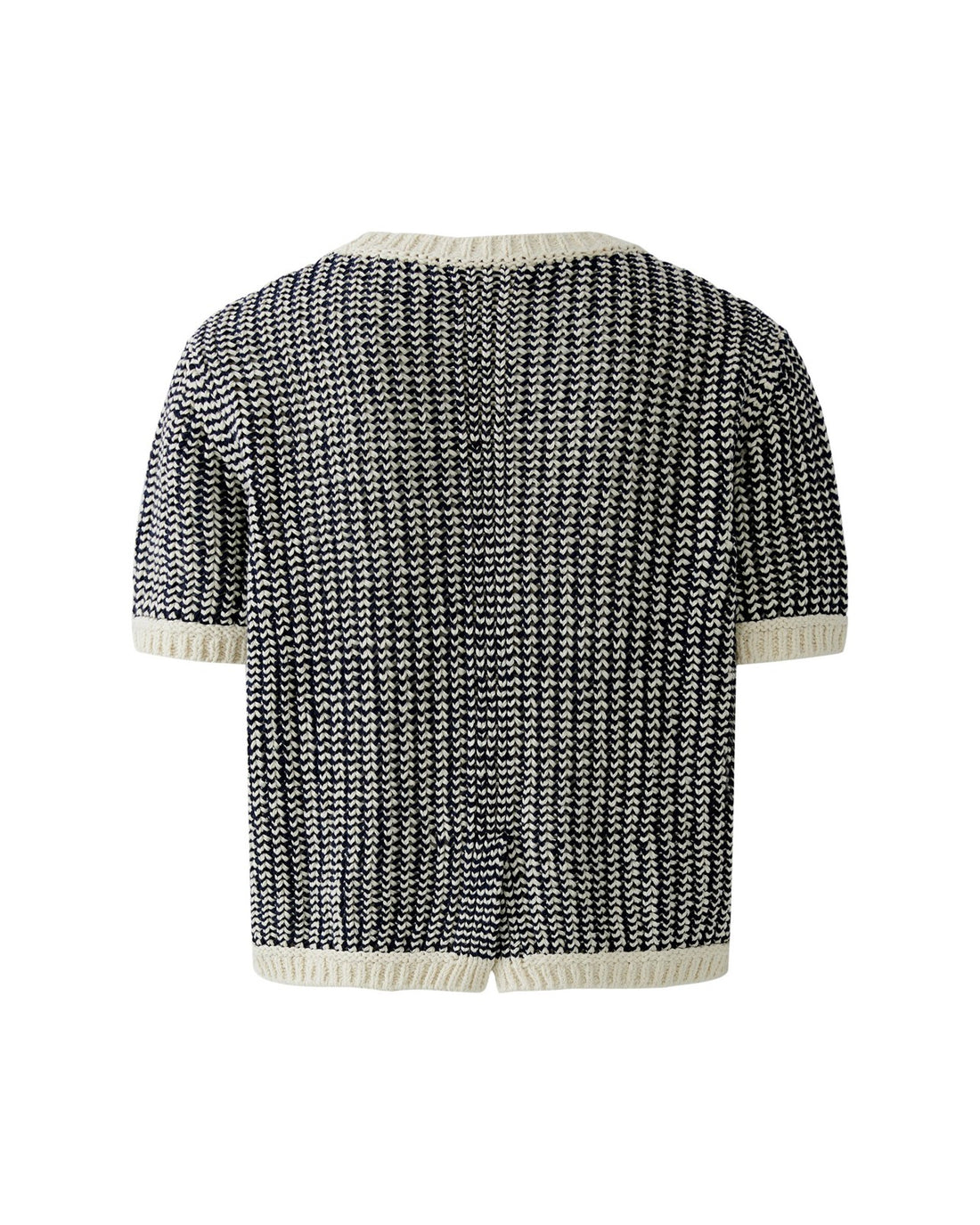 Knitted Jumper Contrast Trim - Blue
