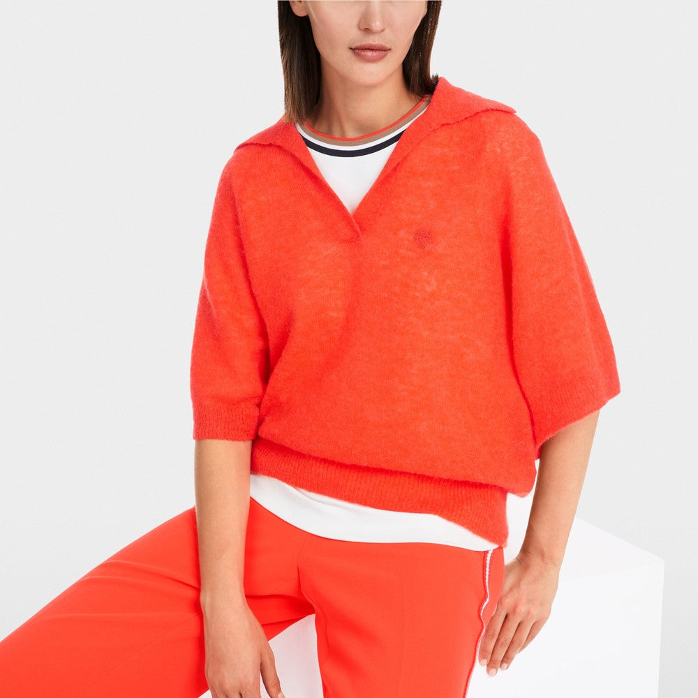 Knitted Polo Jumper - Red