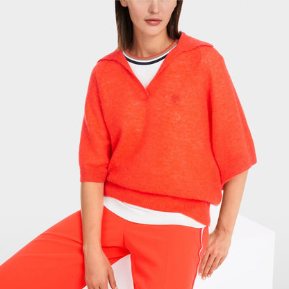 Knitted Polo Jumper - Red
