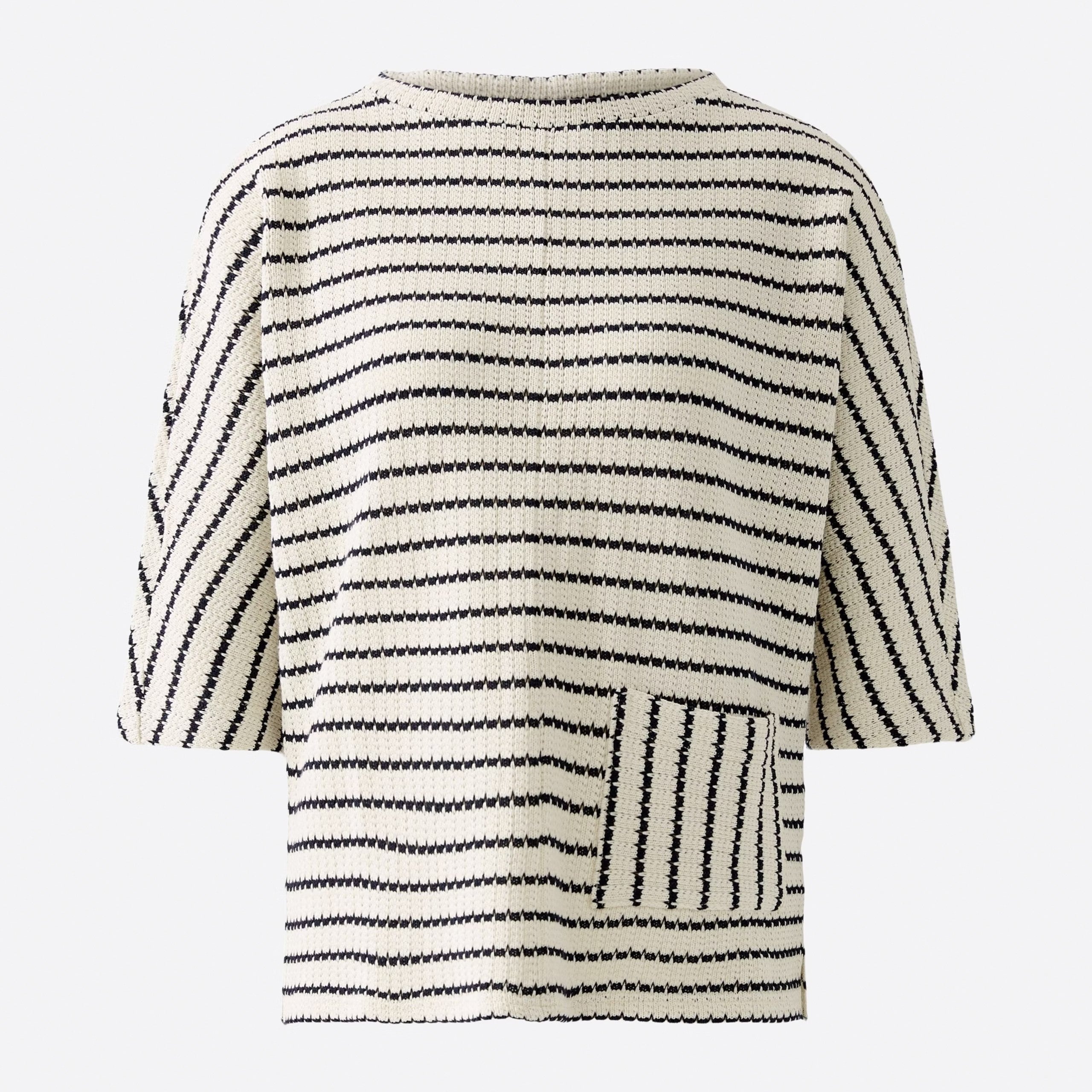 Knit Stripe Sweater - Dark Blue / White