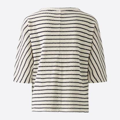 Knit Stripe Sweater - Dark Blue / White