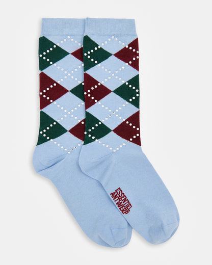 Kurlington Checked Socks - Azure Affair