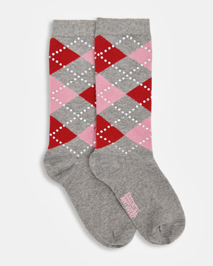 Kurlington Checked Socks - Grey Gatsby