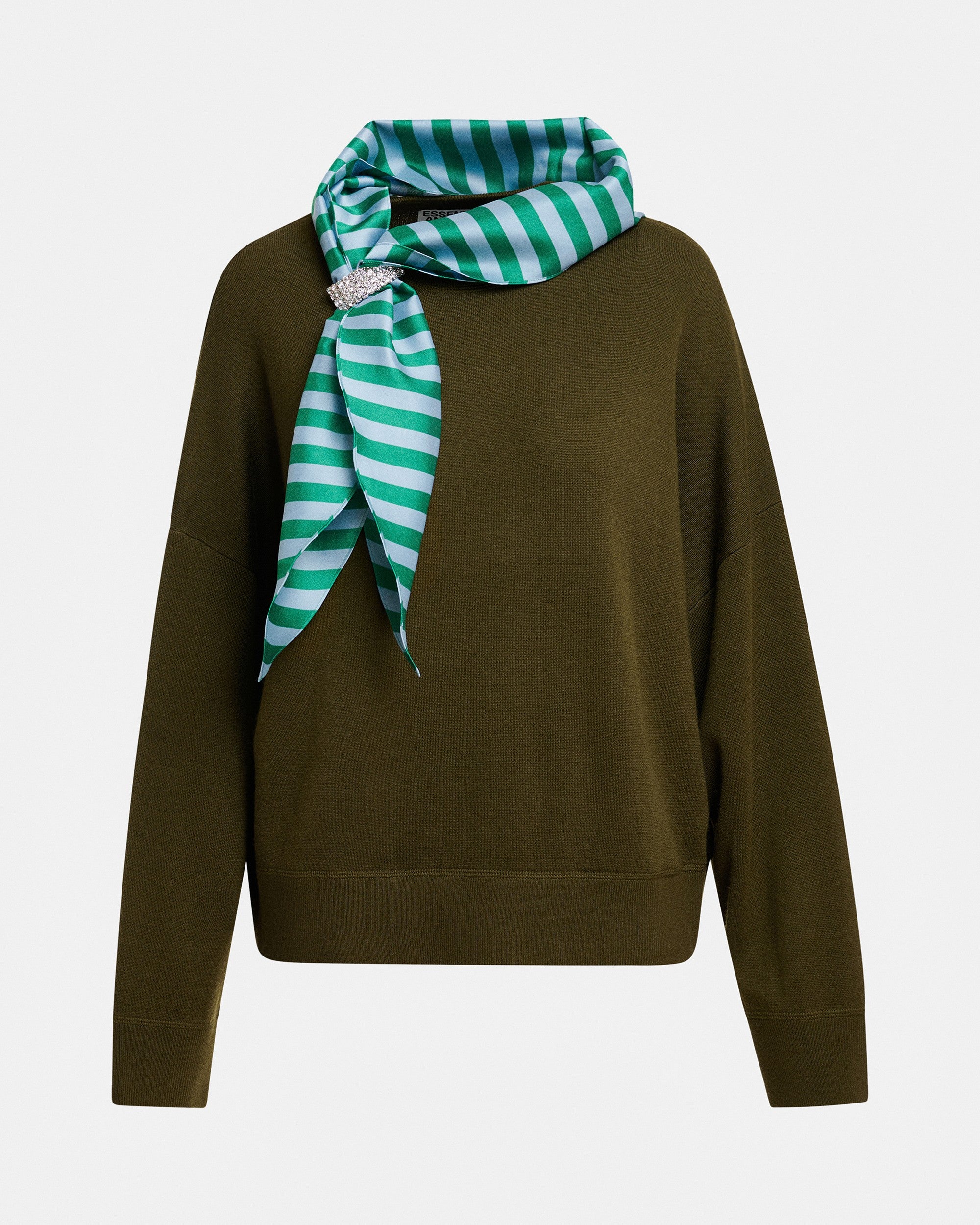 Kurtis Pullover With Scarf - Khaki Mission