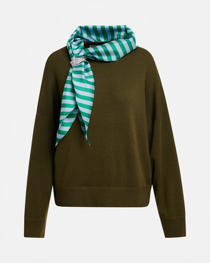Kurtis Pullover With Scarf - Khaki Mission