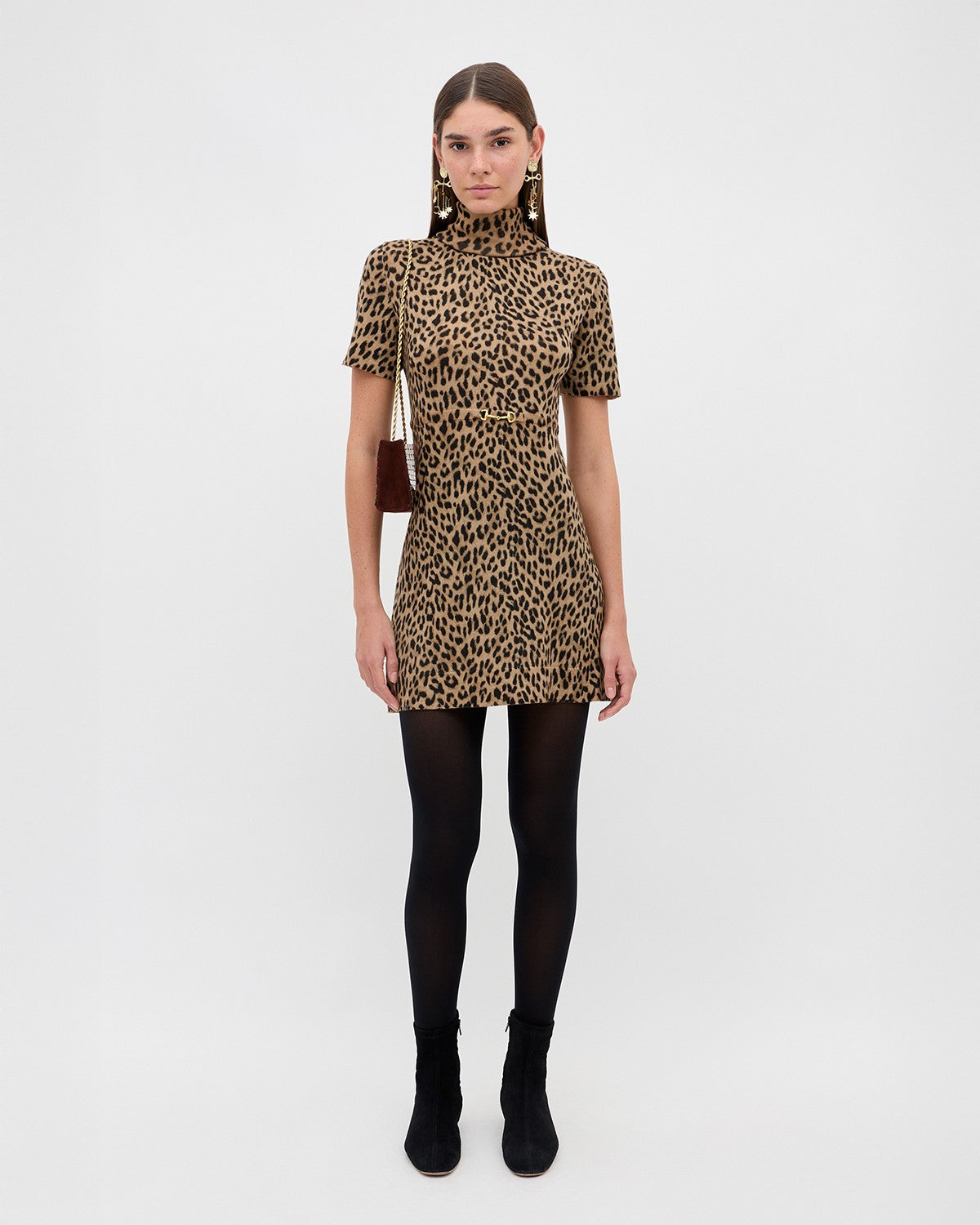 Kylie Dress - Miley Leopard Beige