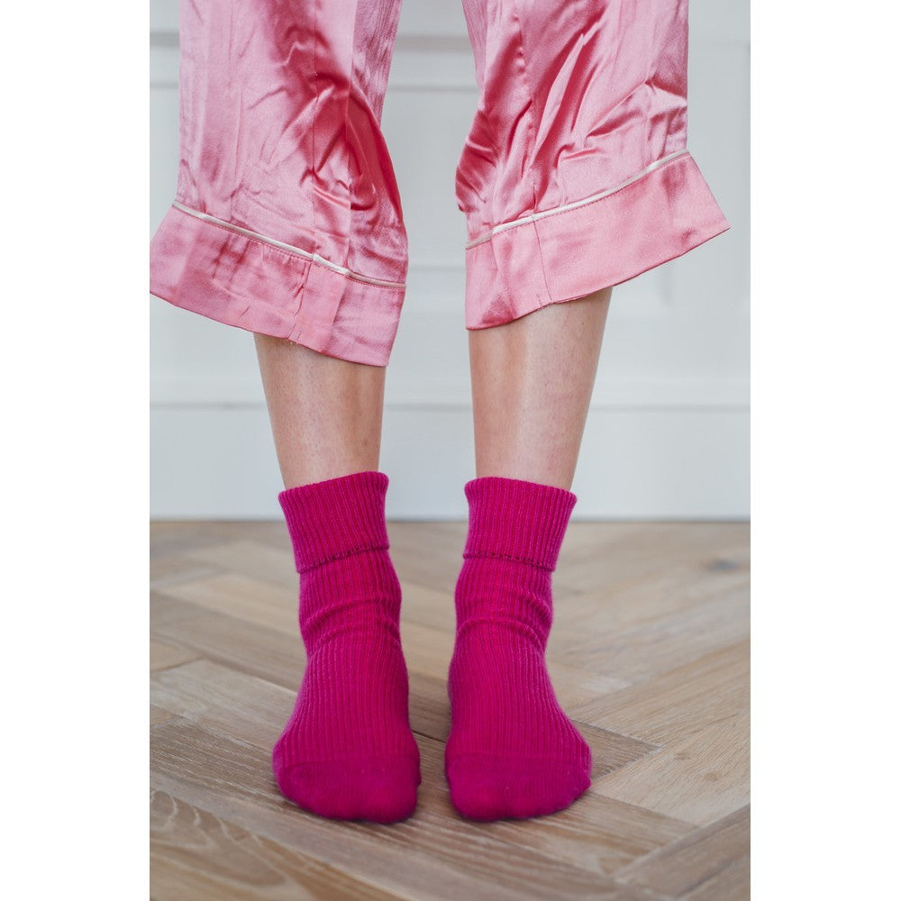 Ladies Cashmere Socks - Fuchsia
