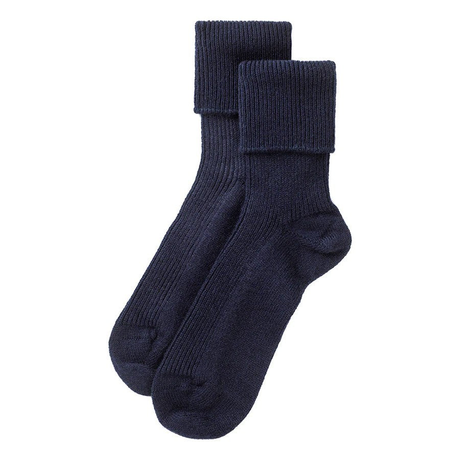 Ladies Cashmere Socks - Navy