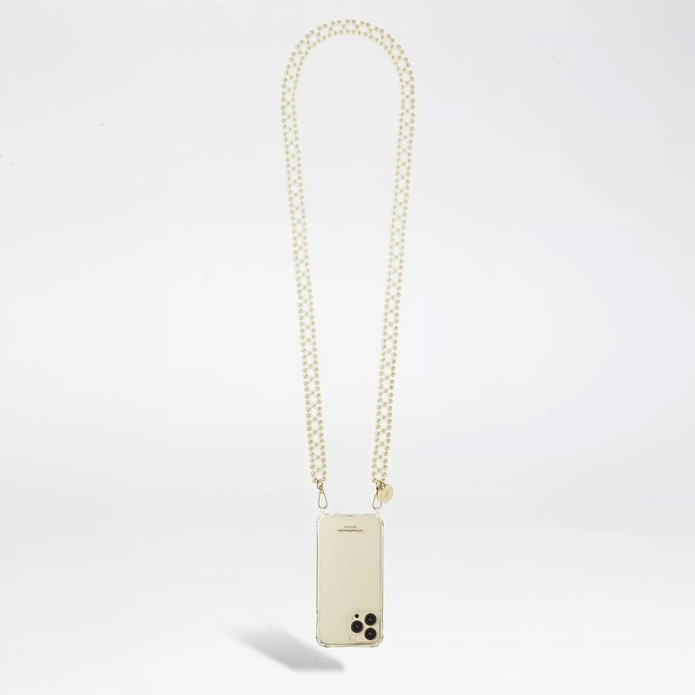 Ines Pearl Phone Chain - White