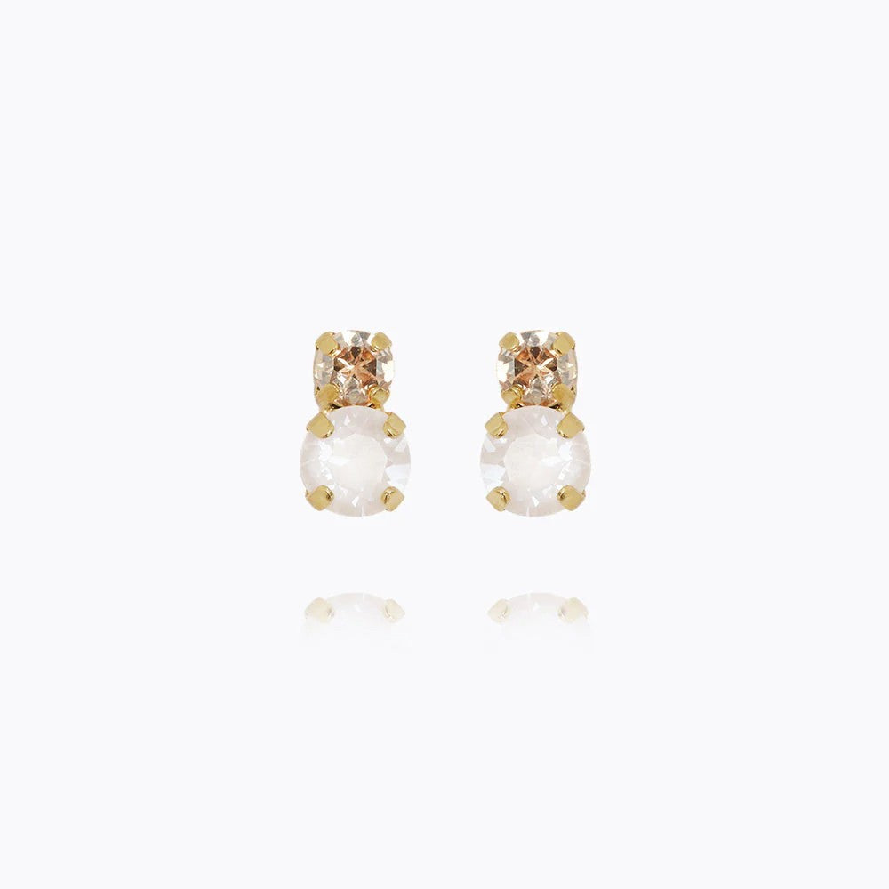 Leah Earrings Gold - Electric White Combo