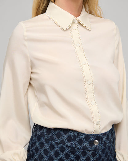 Lena Blouse With Special Trim - Cloud Cream