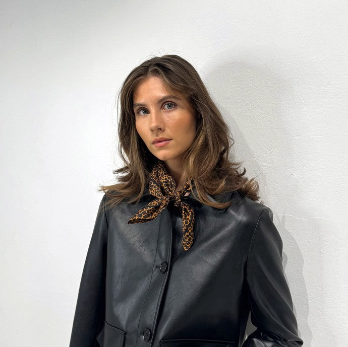 Leo Silk Scarf - Brown
