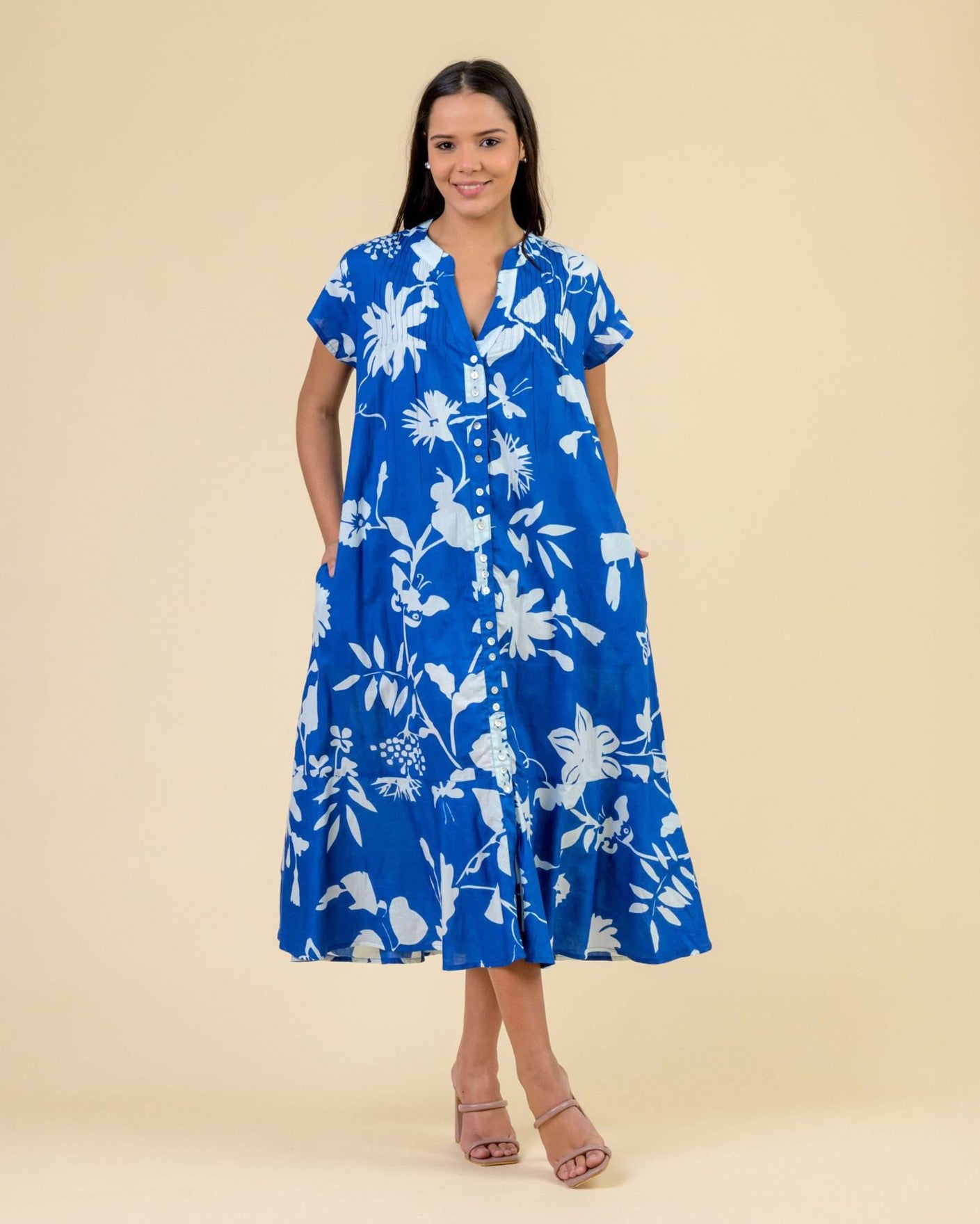 Leslie Floral Sun Dress - Floral Blue