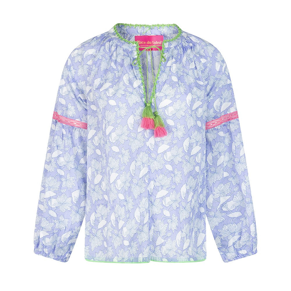 Lila Print Top - Blue