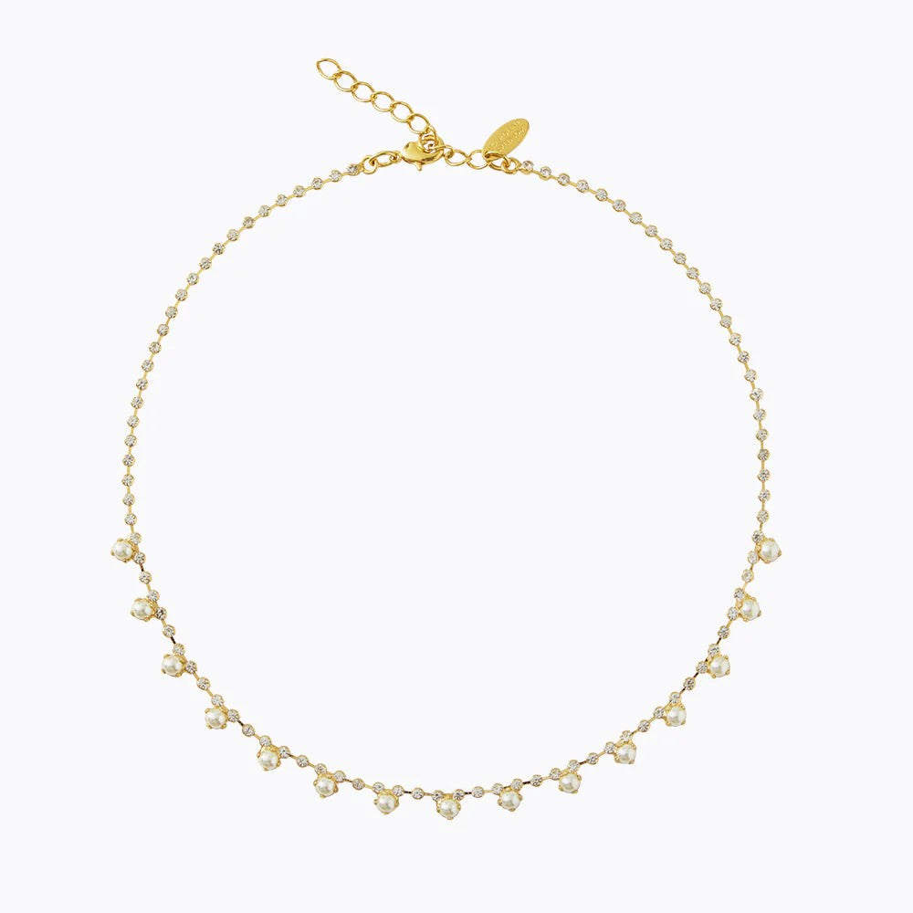 Lily Necklace Gold - Pearl